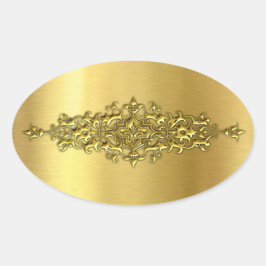 Elegant Wedding Stickers, Gold Ovale Sticker