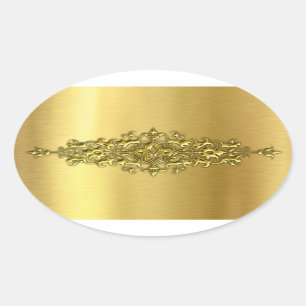 Elegant Wedding Stickers, Gold Ovale Sticker