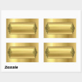Elegant Wedding Stickers, Gold Rechthoekige Sticker (Vel)