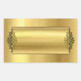 Elegant Wedding Stickers, Gold Rechthoekige Sticker