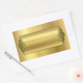 Elegant Wedding Stickers, Gold Rechthoekige Sticker (Envelop)