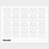 Elegant Wedding Stickers Gray Floral Wreath (Vel)