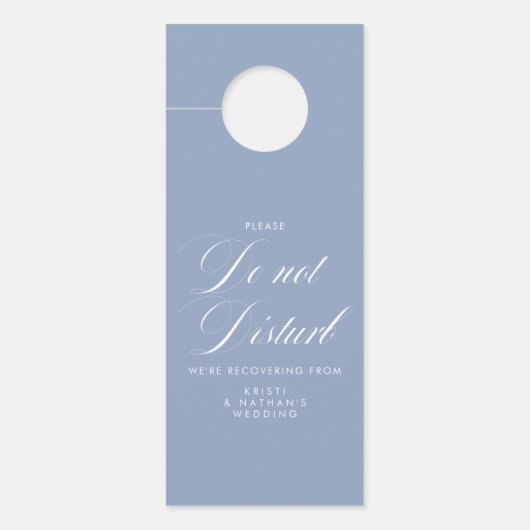 Elegant Wedding stoort niet Dusty Blue Deurhanger (Voorkant)
