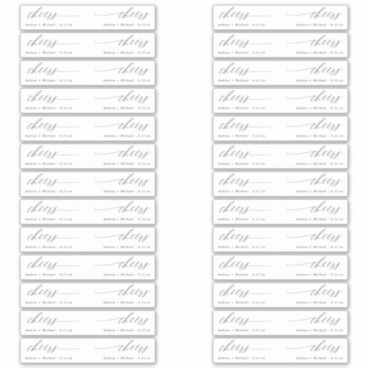 Elegant Wedding Straw Label Cheers Drink Vlag (Voorkant)