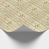 Elegant Wedding Stripes en Gold Design Cadeaupapier (Hoek)