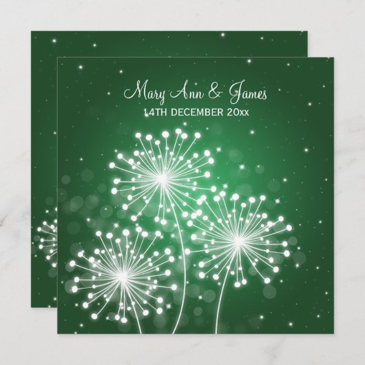 Elegant Wedding Summer Sparkle Emerald Green Kaart (Voorkant / Achterkant)