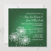 Elegant Wedding Summer Sparkle Emerald Green Kaart (Achterkant)