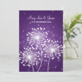 Elegant Wedding Summer Sparkle Paars Kaart (Staand voorkant)