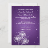 Elegant Wedding Summer Sparkle Paars Kaart (Achterkant)