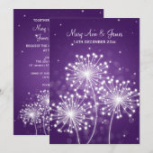 Elegant Wedding Summer Sparkle Paars Kaart (Voorkant / Achterkant)
