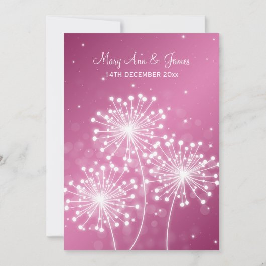 Elegant Wedding Summer Sparkle Roos Pink Kaart (Voorkant)