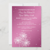 Elegant Wedding Summer Sparkle Roos Pink Kaart (Achterkant)
