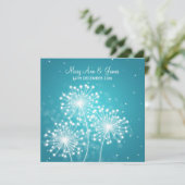 Elegant Wedding Summer Sparkle Turquoise Kaart (Staand voorkant)