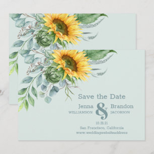 Elegant Wedding Sunflower Save the Date 