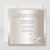 Elegant Wedding Swans Damask Cream White Kaart (Achterkant)
