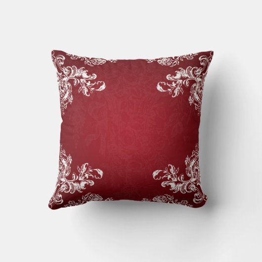 Elegant Wedding  Swirls 2 Red Kussen (Achterkant)