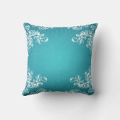 Elegant Wedding Swirls 2 Turquoise Kussen (Achterkant)
