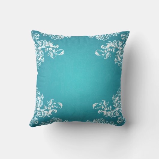 Elegant Wedding  Swirls 2 Turquoise Kussen (Achterkant)