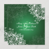 Elegant Wedding  Swirls Green Kaart (Voorkant / Achterkant)