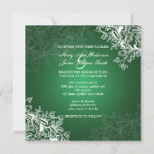 Elegant Wedding  Swirls Green Kaart (Achterkant)