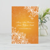 Elegant Wedding  Swirls Oranje Kaart (Staand voorkant)