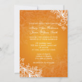 Elegant Wedding  Swirls Oranje Kaart (Achterkant)