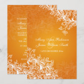 Elegant Wedding  Swirls Oranje Kaart (Voorkant / Achterkant)