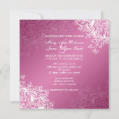Elegant Wedding  Swirls roze Kaart (Achterkant)