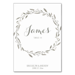 Elegant Wedding Table Kaart Floral Grey