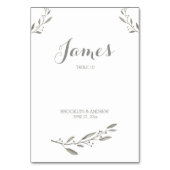 Elegant Wedding Table Kaarten Gray Floral (Voorkant)