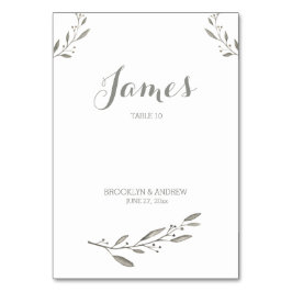 Elegant Wedding Table Kaarten Gray Floral