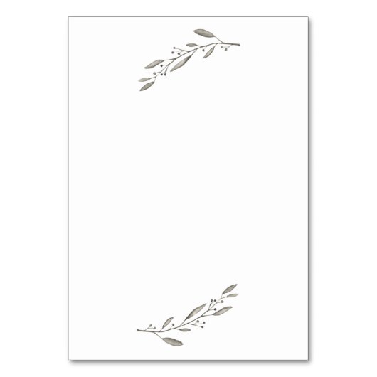 Elegant Wedding Table Kaarten Gray Floral (Achterkant)