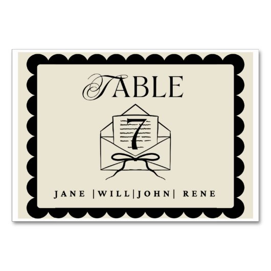 Elegant Wedding Table Number Card – Custom Kaart (Voorkant)