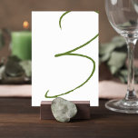 Elegant Wedding Table Number Card Kaart<br><div class="desc">Add a refined and elegant touch to your reception tables with this minimalist wedding table number card. Featuring a modern calligraphy-style number in a soft greenery tone, the design is both simple and sophisticated, making it a perfect complement to classic, garden, and contemporary wedding décor. The clean layout allows the...</div>