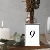 Elegant Wedding Table Number Card Kaart