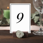 Elegant Wedding Table Number Card Kaart<br><div class="desc">Add a refined touch to your reception tables with this elegant wedding table number card. Featuring a clean minimalist border and a graceful script-style number, this design brings timeless sophistication to your table settings while helping guests easily find their seats. The simple layout allows the table number to stand out...</div>
