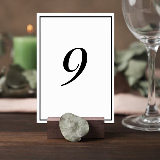Elegant Wedding Table Number Card Kaart