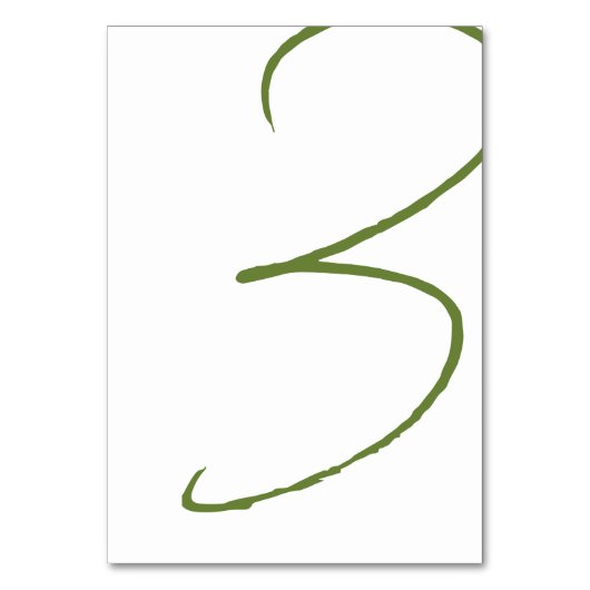 Elegant Wedding Table Number Card Kaart (Voorkant)