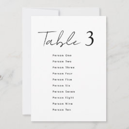 Elegant Wedding Table Number Script Seating Chart Kaart