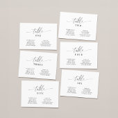 Elegant Wedding Table Number Seating Chart Cards Aankondiging