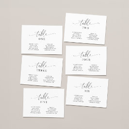 Elegant Wedding Table Number Seating Chart Cards Aankondiging