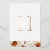 Elegant Wedding Table Number with Real Gold Foil Folie Uitnodiging (Voorkant)