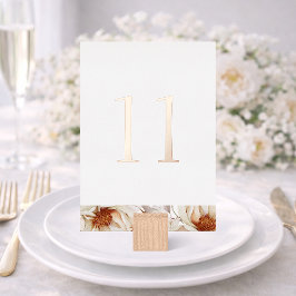 Elegant Wedding Table Number with Real Gold Foil Folie Uitnodiging