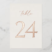 Elegant Wedding Table Numbers 20–29  Folie Uitnodiging (Voorkant)