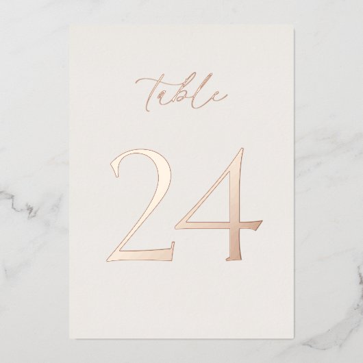 Elegant Wedding Table Numbers 20–29  Folie Uitnodiging (Voorkant)