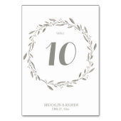 Elegant Wedding Table Numbers Grey Floral Kaart (Achterkant)