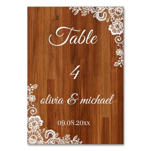 “Elegant Wedding Table Numbers – Personalized Set Kaart (Voorkant)