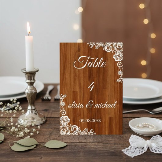 “Elegant Wedding Table Numbers – Personalized Set Kaart