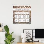Elegant Wedding Table Seating Chart Tuscan Damask Poster (Thuiskantoor)