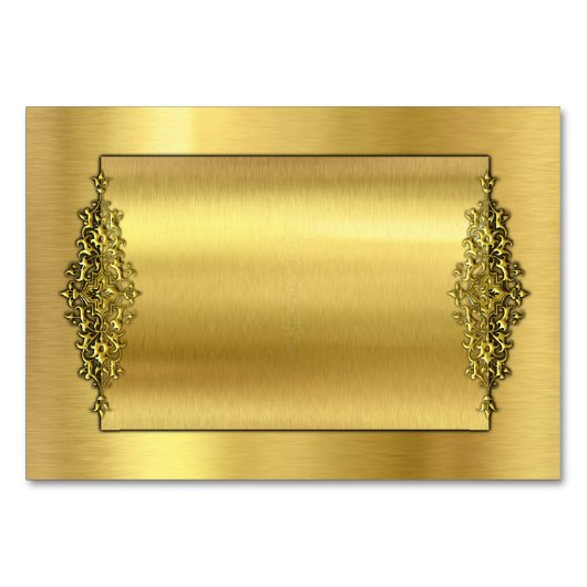Elegant Wedding TableCards, Gold Kaart (Voorkant)